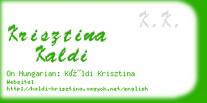 krisztina kaldi business card